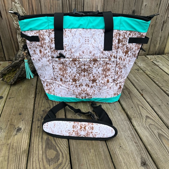 unbranded Handbags - 🐮NEW COW PRINT INSULATED COOLER/ THERMAL LUNCH PICNIC BEACH BAG TOTE🐮